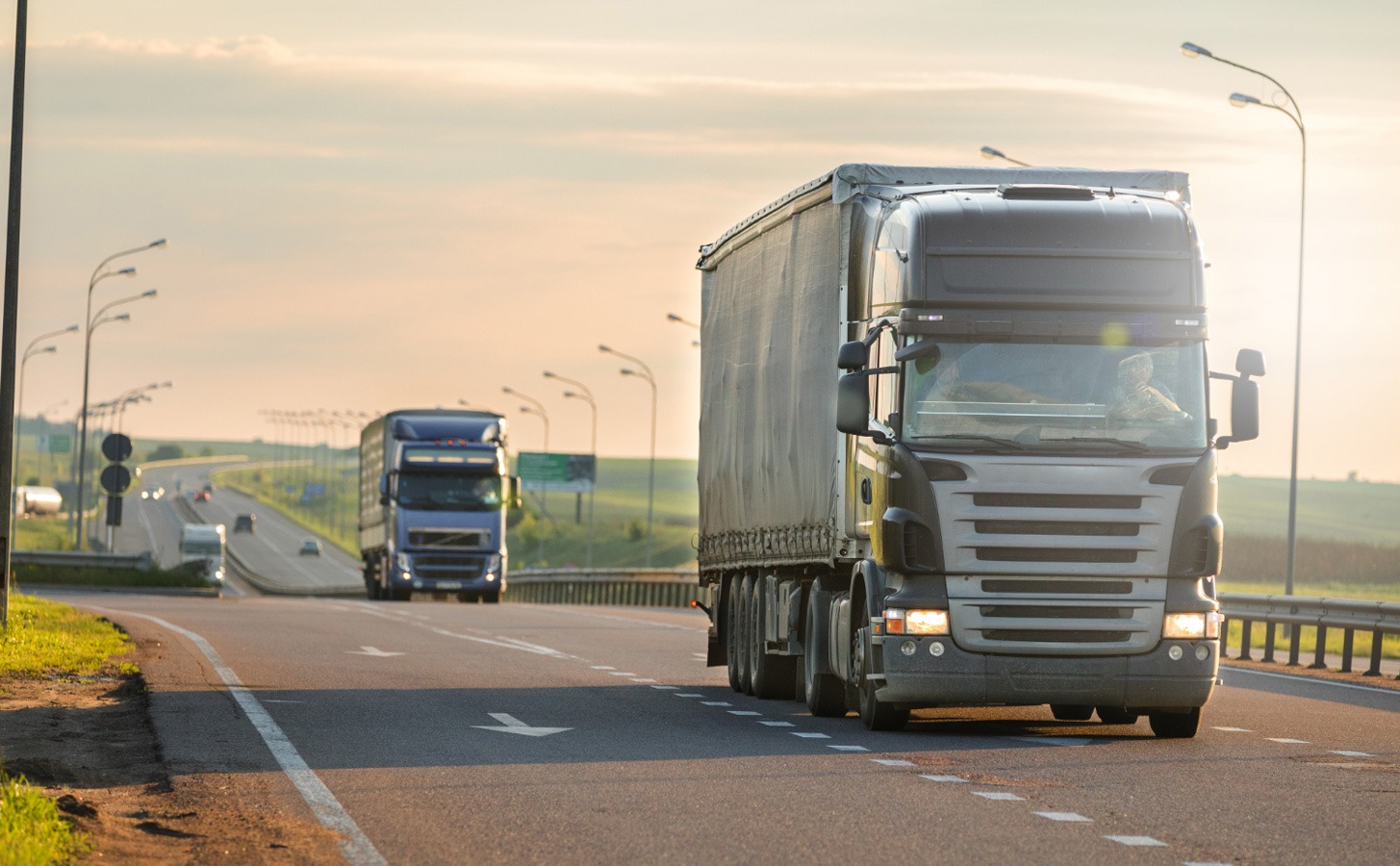 Efficient road freight truck delivering cargo across the UK and Europe.