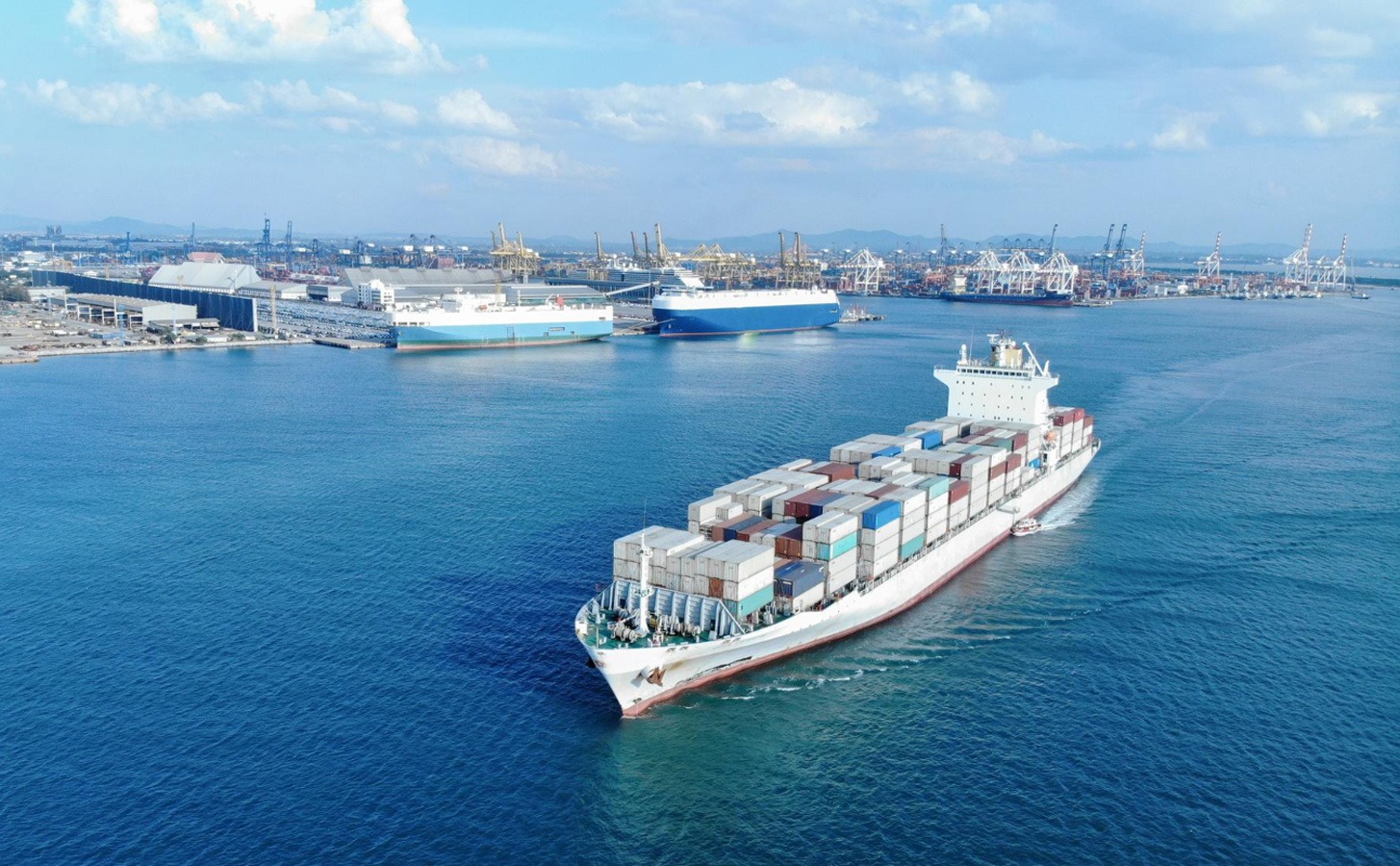 Cargo ship transporting goods efficiently across the sea.